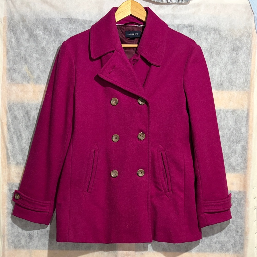 Lands' End Women's Peacoat - Fuchsia